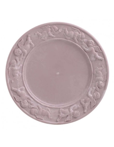 Dusty pink plate with angels