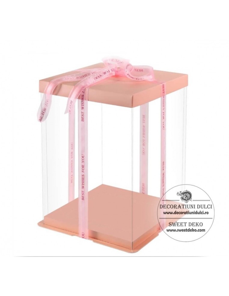 Square transparent cake box (lid /...