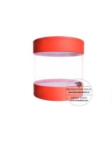 Red round box diameter 13cm, with...