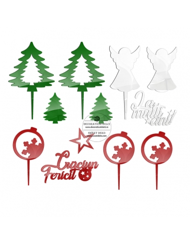 Christmas cake toppers (12 pcs.)