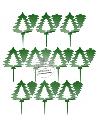 Set of 10 mini fir trees, plexiglass