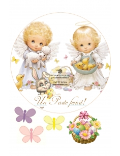 Edible image of Easter angels