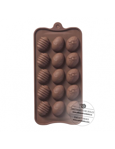Chocolate mold decorated egg-shaped...