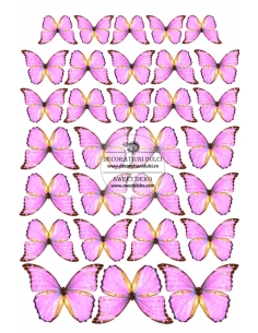 Rózsaszín pillangók arany...
