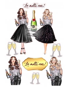 Dziewczyny i szampan, obraz...