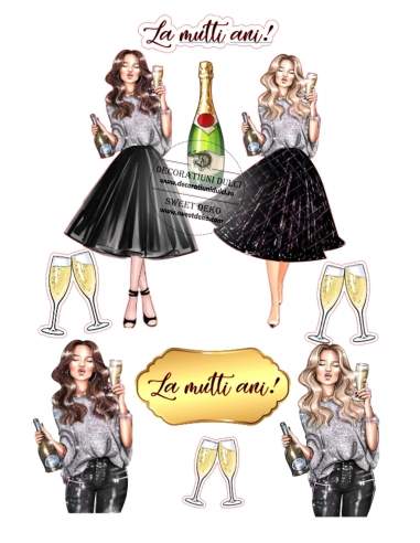 Dziewczyny i szampan, obraz jadalnego...