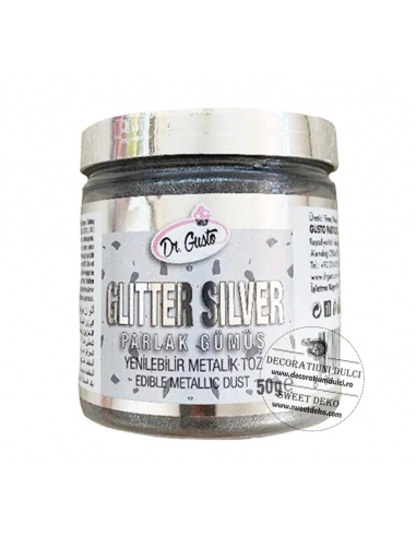 Silver glitter, Dr Gusto edible...