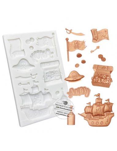 Mold for sugar paste pirate shapes