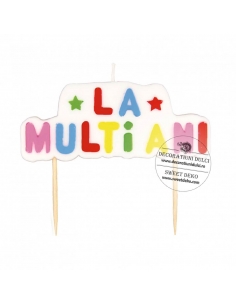 Candle label "La multi ani!"