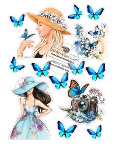 Edible image Girls and blue...