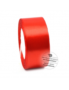 Wide red satin ribbon