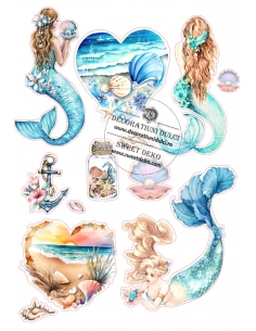 Edible image with mermaids