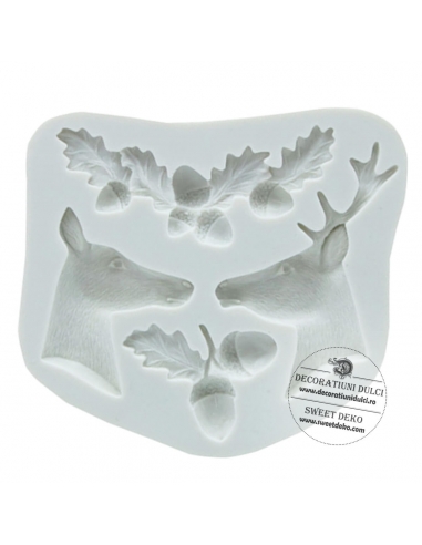 Silicone mold for sugar paste, deers...