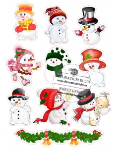 Edible image of snowmen and...