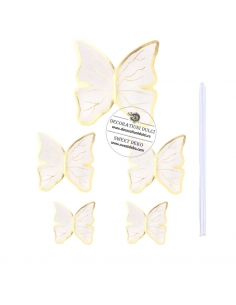 White Butterflies with Gold...