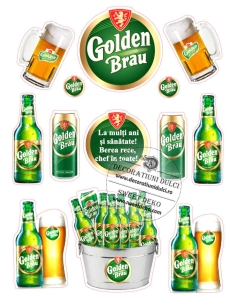 Image décorative pour gâteau - Bière Golden Brau