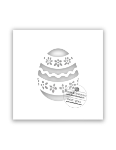 Plantilla galleta huevo decorado con flores