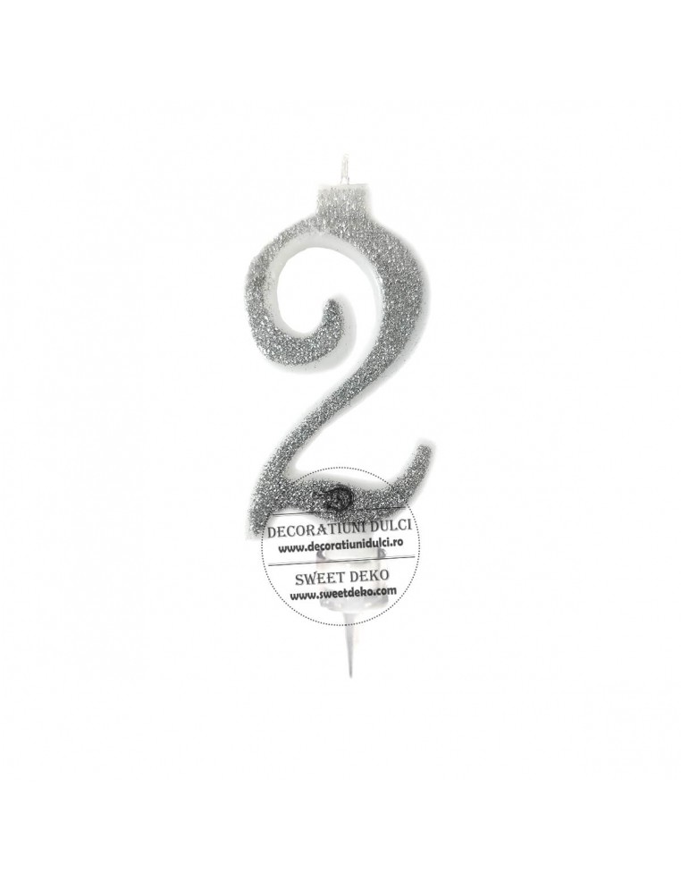 Silver numeral candle, for cake...
