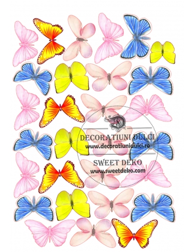 Image edible pastel butterflies