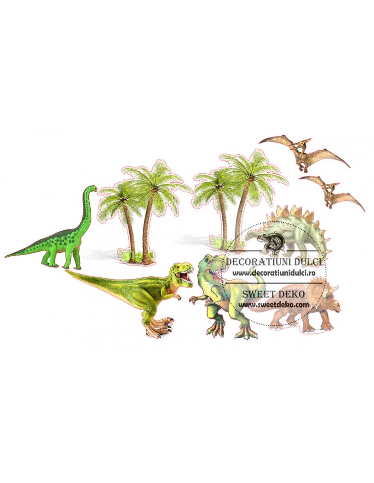 Dinosaurs and palms edible image