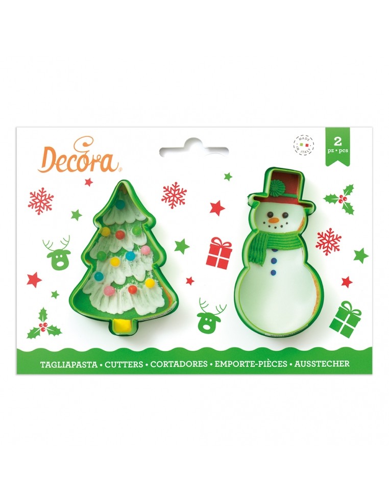 Cutter christmas tree and snowman,...